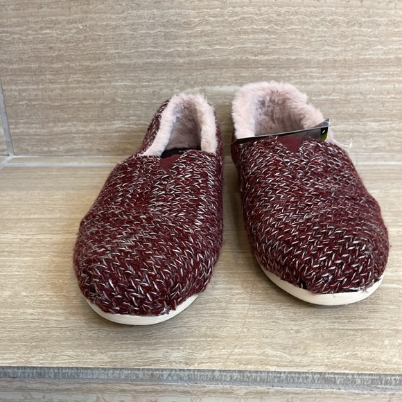 TOMS NWT Women’s Size 9.5 Alpargata Burgundy Mist Sweater Knit Slip on ortholite - Picture 6 of 11